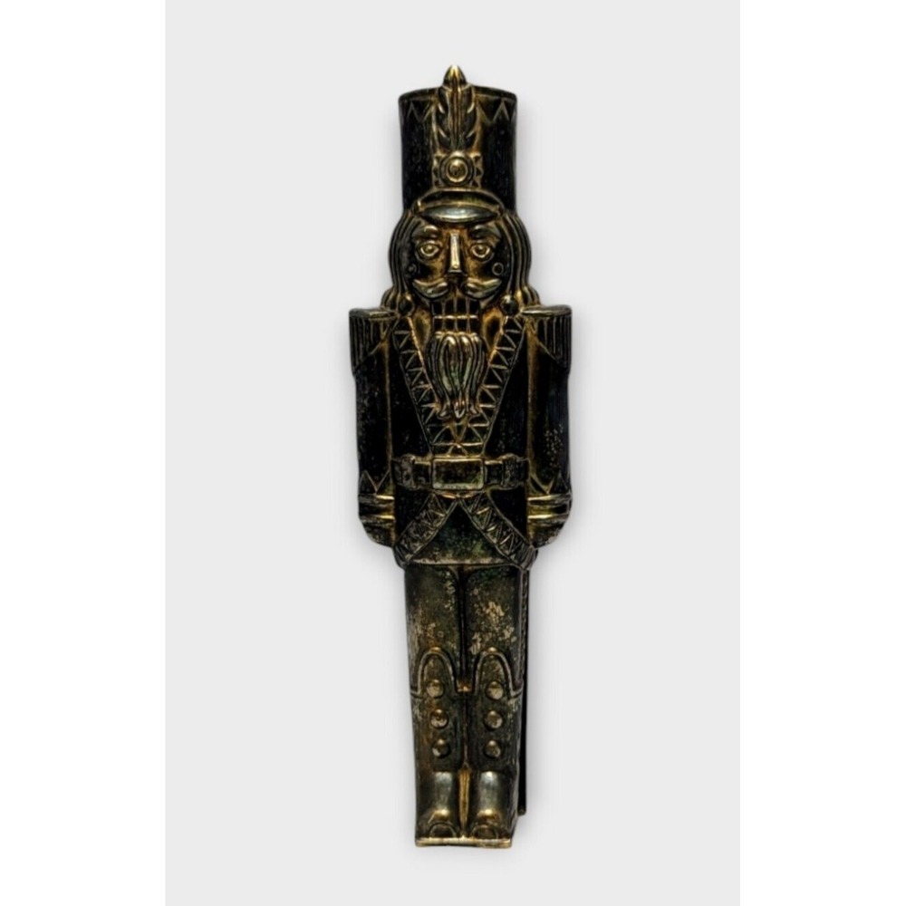 Vintage Metal Toy Soldier Nutcracker 8"‎ X 2.25" Dept 56 Works No Box Brass